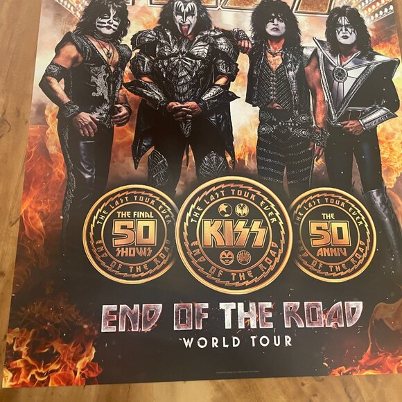 Kiss Lot. End of the Road Official Poster, Gene Simmons Print, Vtg Button - Picture 3 of 7